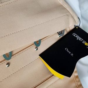 BEIGE COTTON WAIST TRAINING WASPIE CORSET